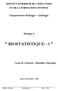  BIOSTATISTIQUE - 1 