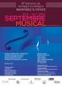 SEPTEMBRE MUSICAL FESTIVAL DE MUSIQUE CLASSIQUE MONTREUX-VEVEY. 70 e édition DOSSIER DE PRESSE. 27 août 10 septembre 2015. www.septmus.