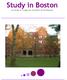Study in Boston. Un Guide à l usage des étudiants de Strasbourg.