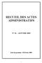 RECUEIL DES ACTES ADMINISTRATIFS N 01 JANVIER 2009