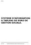 SYSTEME D INFORMATION & TABLEAU DE BORD DE GESTION SOCIALE.