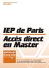IEP de Paris Accès direct en Master