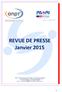 REVUE DE PRESSE Janvier 2015