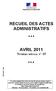 RECUEIL DES ACTES ADMINISTRATIFS
