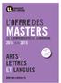 MASTERS L OFFRE DES ARTS, LETTRES ET LANGUES DE L UNIVERSITÉ DE LORRAINE 2014 >> 2015