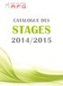 CATALOGUE DES STAGES 2014/2015