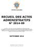 RECUEIL DES ACTES ADMINISTRATIFS N 2014-09